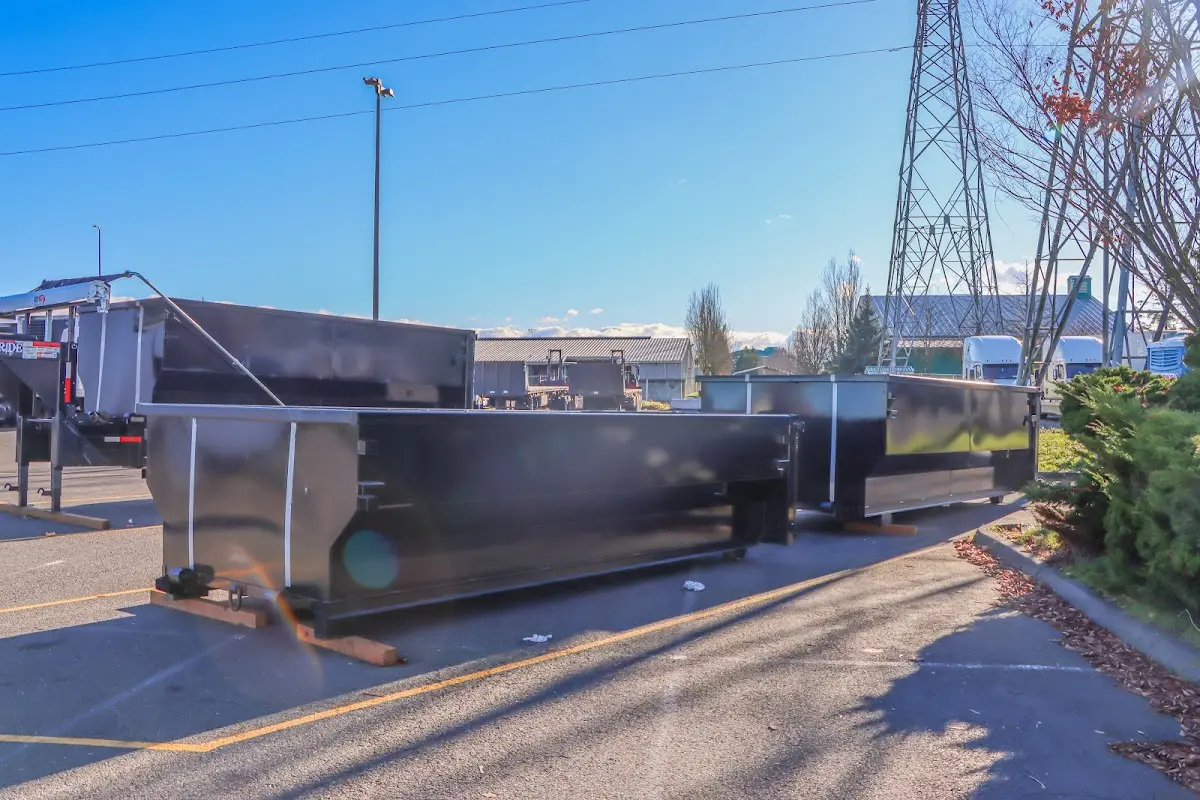 Roll-off dumpster ready for waste disposal at job site for 8 Yard Dumpster Rental in Silver Spring